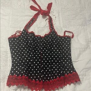 Vintage Frederick’s of Hollywood Dot Halter Corset. Size 34